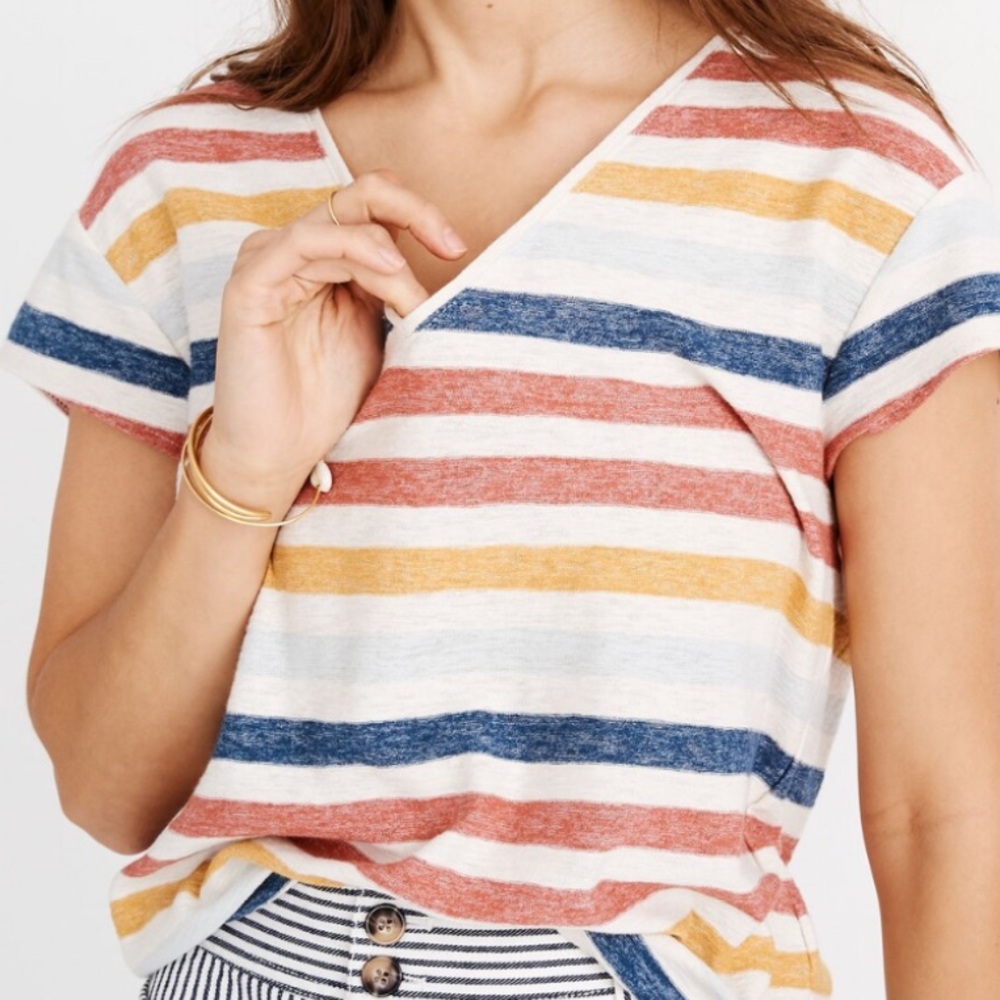 Madewell Multicolor Striped Short Sleeve Tee